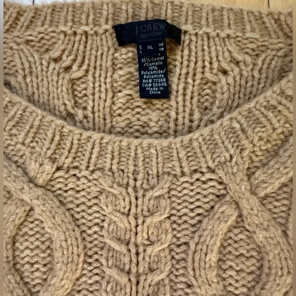 J CREW COLLECTION Carmel Tan chunky cable sweater Size XL EUC! - Picture 5 of 7